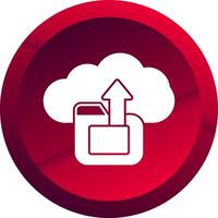 Cloud Data Upload Glyph Button Icon vector