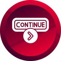 Continue Glyph Button Icon vector