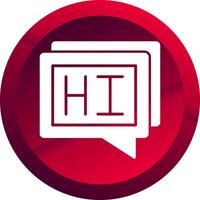 Hi Glyph Button Icon vector