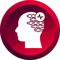 Electroencephalogram Glyph Button Icon vector