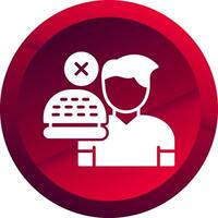 No Appetite Glyph Button Icon vector
