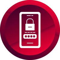 Password Lock Glyph Button Icon vector