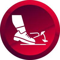 Toe Tap Glyph Button Icon vector
