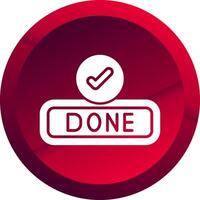 Done Glyph Button Icon vector