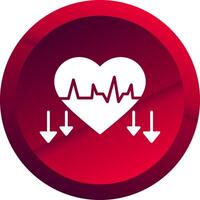 Blood Pressure Drop Glyph Button Icon vector
