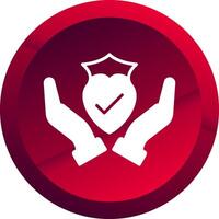 Trust Glyph Button Icon vector