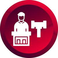 Judge Glyph Button Icon vector