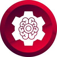 Brain Functions Glyph Button Icon vector