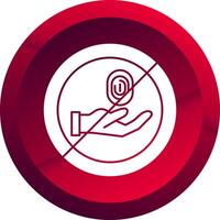 No Thief Glyph Button Icon vector