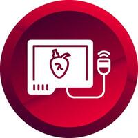 Echocardiogram Glyph Button Icon vector