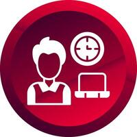 Working Hours Glyph Button Icon vector