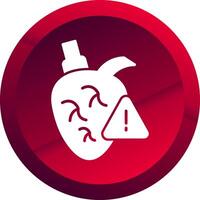 Heart Attack Glyph Button Icon vector