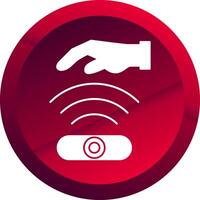 Hand Sensor Glyph Button Icon vector