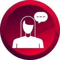 Virtual Assistant Glyph Button Icon vector