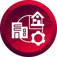 Hybrid Work Glyph Button Icon vector