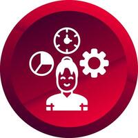 Flexible Work Glyph Button Icon vector