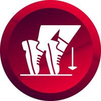 Toe Stand Glyph Button Icon vector