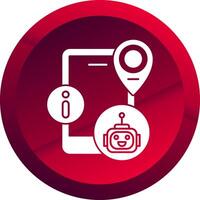 Virtual Assistant Glyph Button Icon vector
