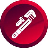 Pipe Wrench Glyph Button Icon vector