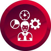 Flexible Job Hours Glyph Button Icon vector