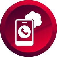 Cloud Based Calling Glyph Button Icon vector