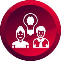 Team Idea Glyph Button Icon vector