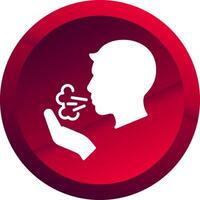 Blood Cough Glyph Button Icon vector