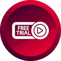 Free Trial Glyph Button Icon vector