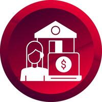 Work From Home Glyph Button Icon vector