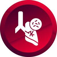 Germs In Lungs Glyph Button Icon vector