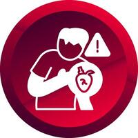 Heart Attack Glyph Button Icon vector