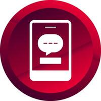 Phone Message Glyph Button Icon vector