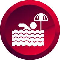 Swimming Glyph Button Icon vector