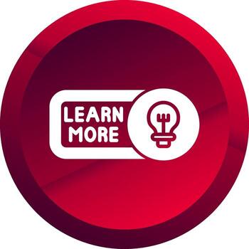 aprender más glifo botón icono vector