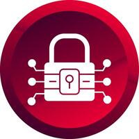 Lock Glyph Button Icon vector
