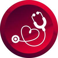 Stethoscope Glyph Button Icon vector