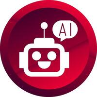 Ai Assistant Glyph Button Icon vector