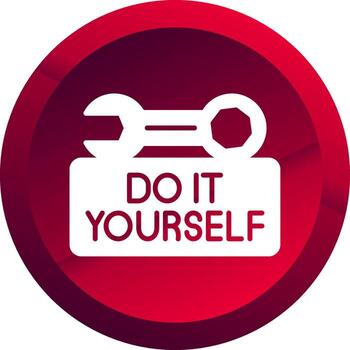 Do It Yourself Glyph Button Icon vector