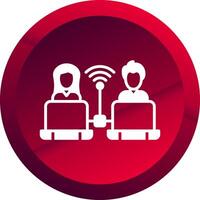 Remote Access Glyph Button Icon vector