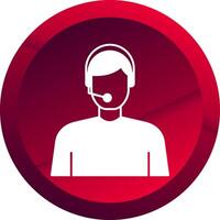 Virtual Assistant Glyph Button Icon vector