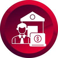 Work From Home Glyph Button Icon vector