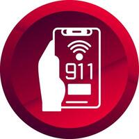 Emergency Call Glyph Button Icon vector