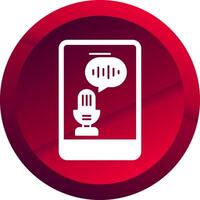 Voice Recognition Glyph Button Icon vector
