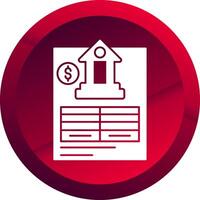 Bank Statement Glyph Button Icon vector