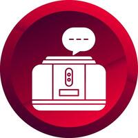 Virtual Assistant Glyph Button Icon vector