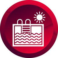 Swimming Pool Glyph Button Icon vector