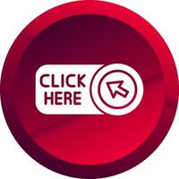 Click Here Glyph Button Icon vector