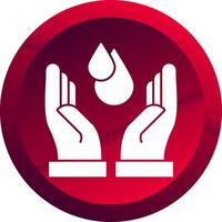Save Water Glyph Button Icon vector