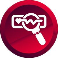 Heart Rate Observation Glyph Button Icon vector