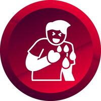 Hemoptysis Glyph Button Icon vector